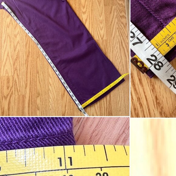 Woman Within Purple Cotton Pants Size 12WP Natural Fit Cotton - Picture 8 of 8
